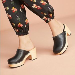 Swedish hasbeens Louisa heel clog with rubber tread